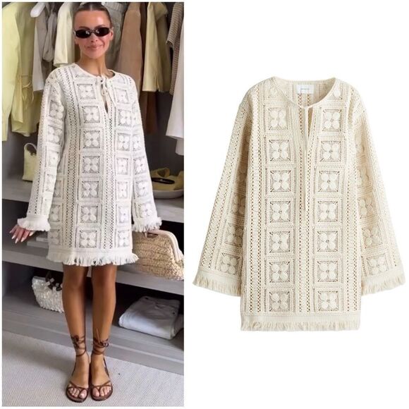 H&M Edition Crochet-Look Tunic Dress New - Picture 3 of 10